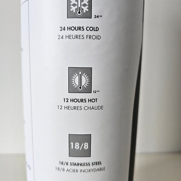 NIB LE CREUSET Black Stainless Steel Water Bottle 0.5L 24 Hours Cold 12 Hot - Picture 9 of 10